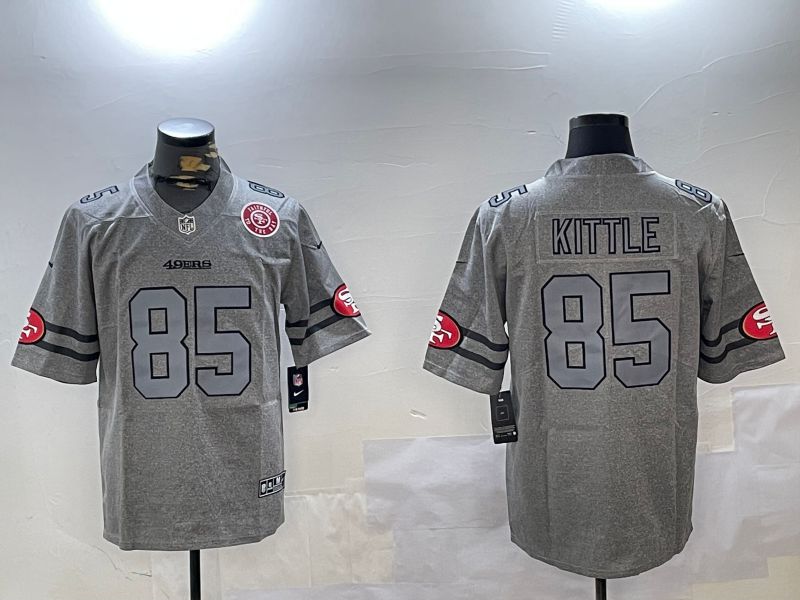 Men San Francisco 49ers #85 Kittle Grey Throwback 2024 Nike Limited NFL Jersey style 4->san francisco 49ers->NFL Jersey